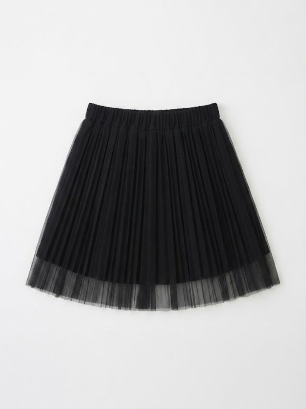 Black Chiffon Pleated Mini Skirt